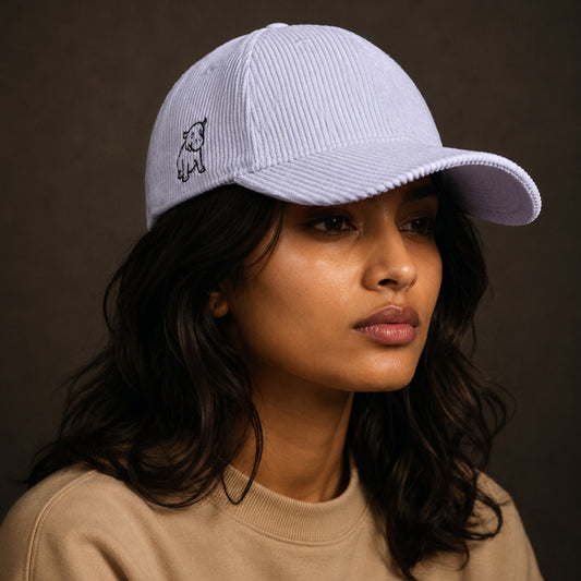 Grey Corduroy Cap