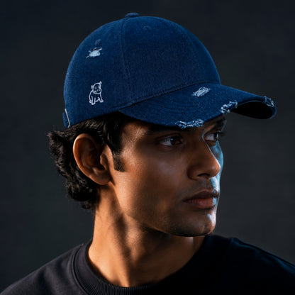 Distress Denim Cap
