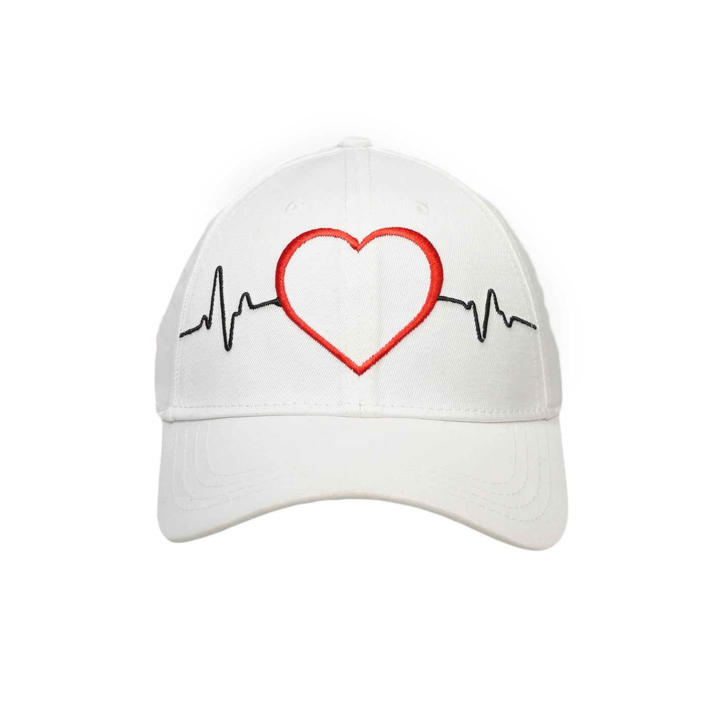 White Heart line Cap