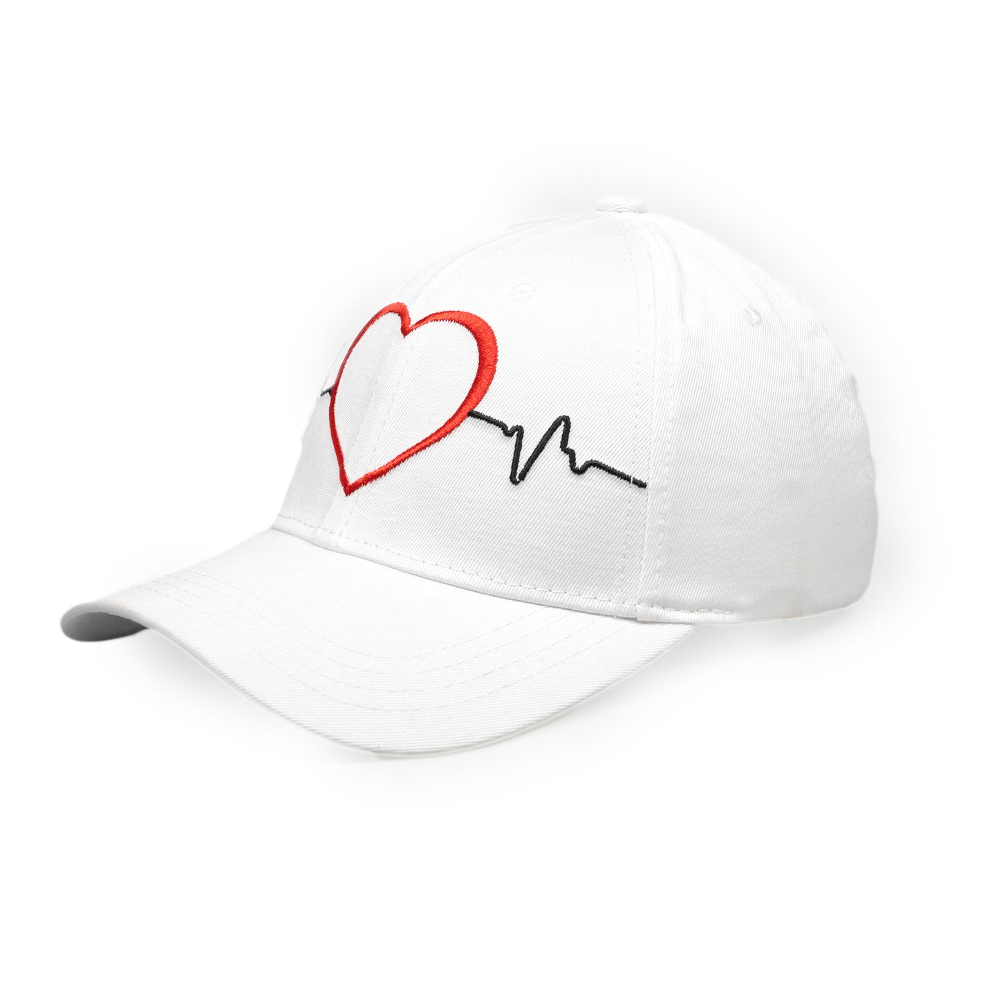 White Heart line Cap