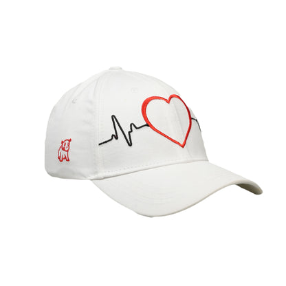 White Heart line Cap