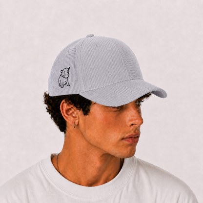Grey Corduroy Cap