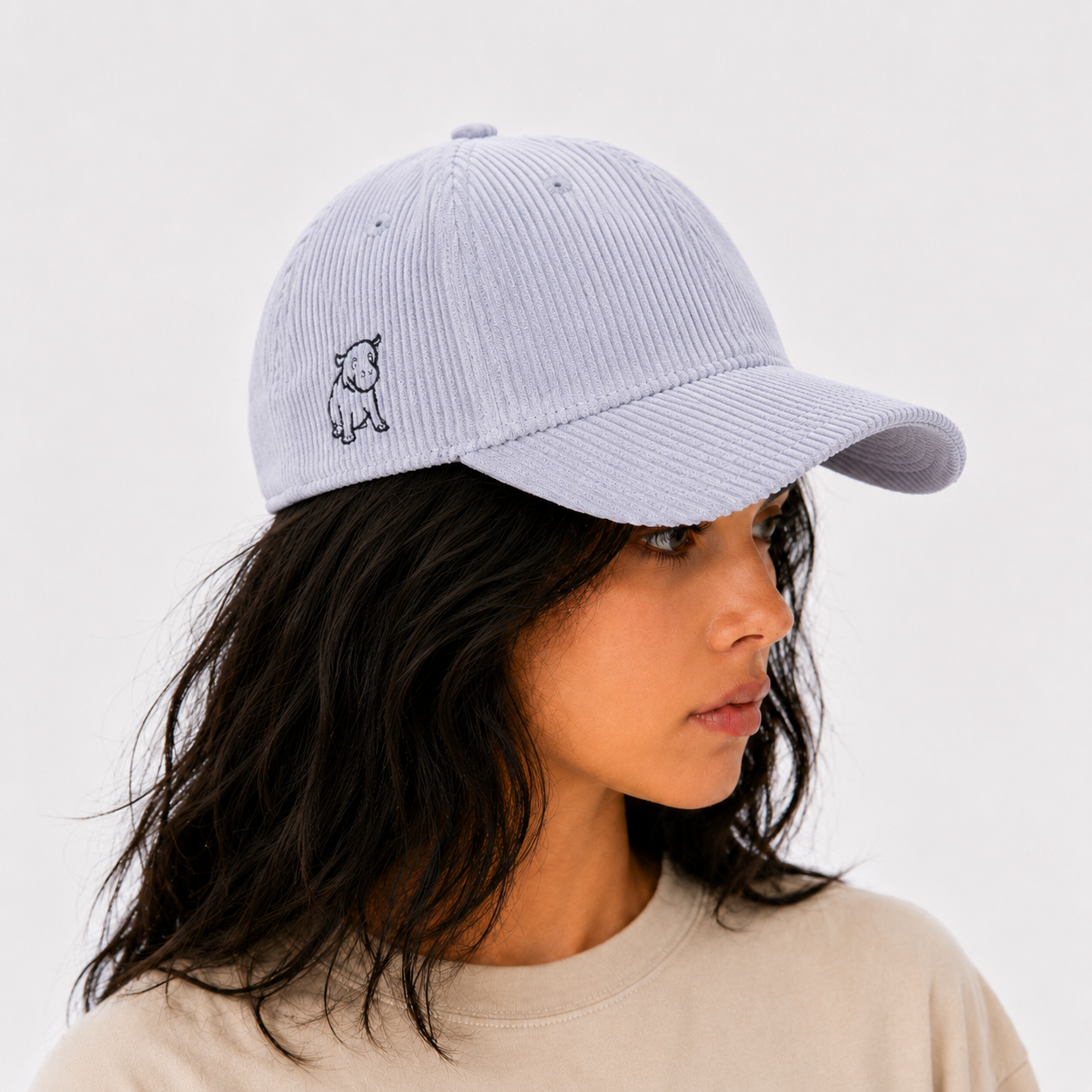Grey Corduroy Cap