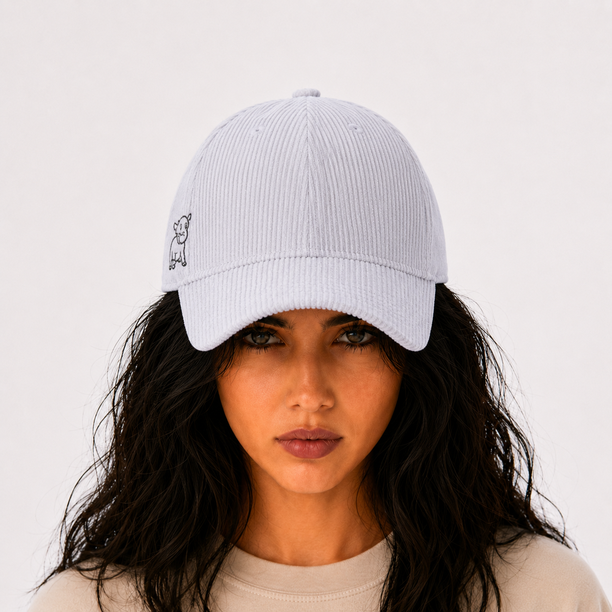 Grey Corduroy Cap