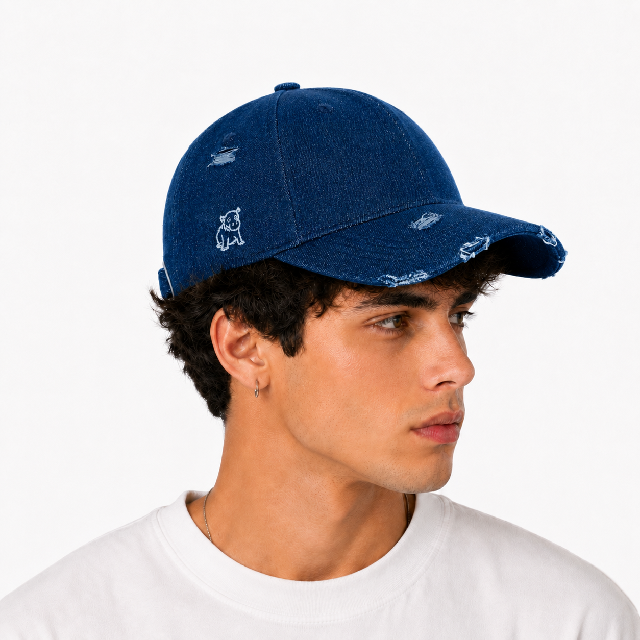 Distress Denim Cap