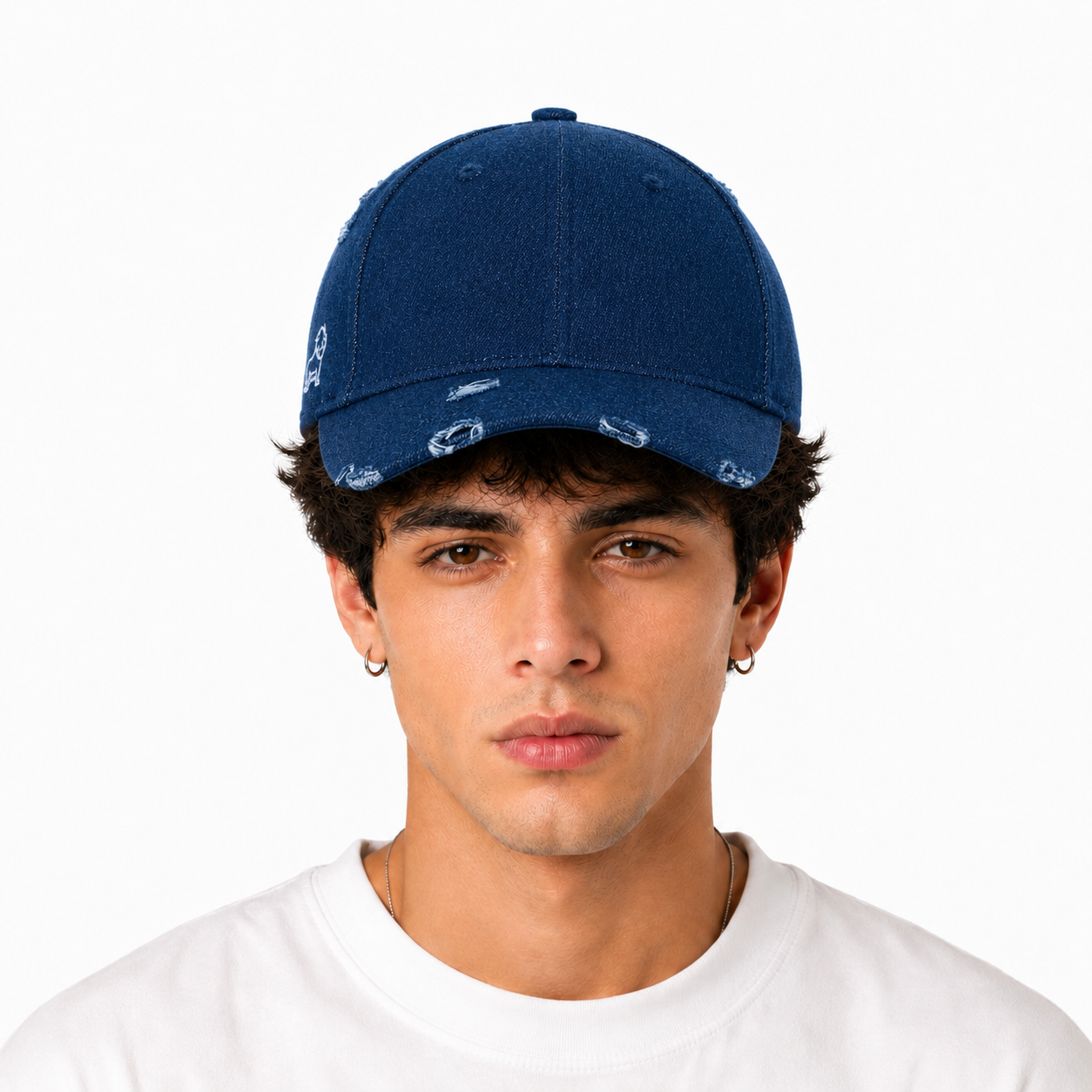 Distress Denim Cap