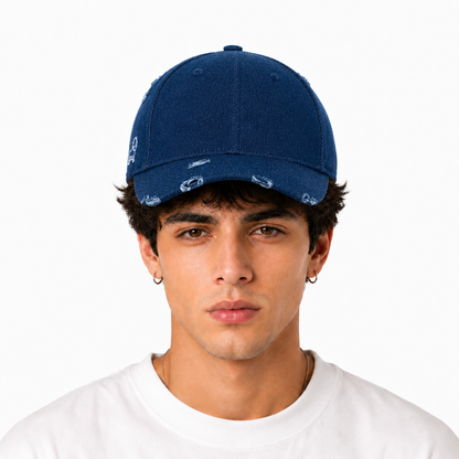 Distress Denim Cap