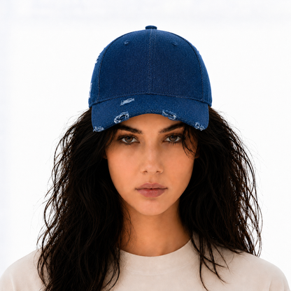 Distress Denim Cap
