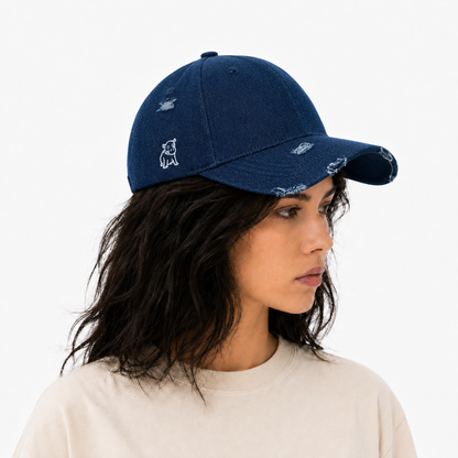 Distress Denim Cap